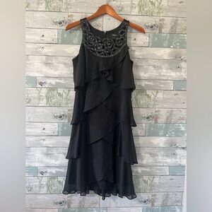 New! SL Fashions Multi Tiered Black Dress